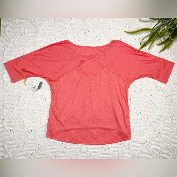 NWT C9 Champion Athletic Top Peekaboo Back Shirt Coral XXL - Picture 5 of 14